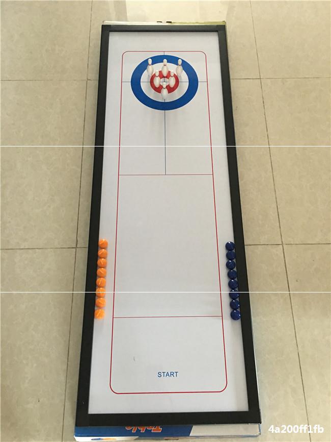 5cm板式冰壶保龄球二合一赛道尺寸:123*43cm,壶直径:26mm板式冰壶球