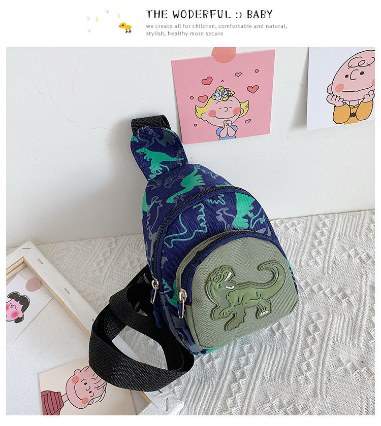 New Children's Bags Dinosaur Messenger Bag Fashion Boys and Girls Cartoon Bag Baby Coin Purse Children's Chest Pack Wholesale