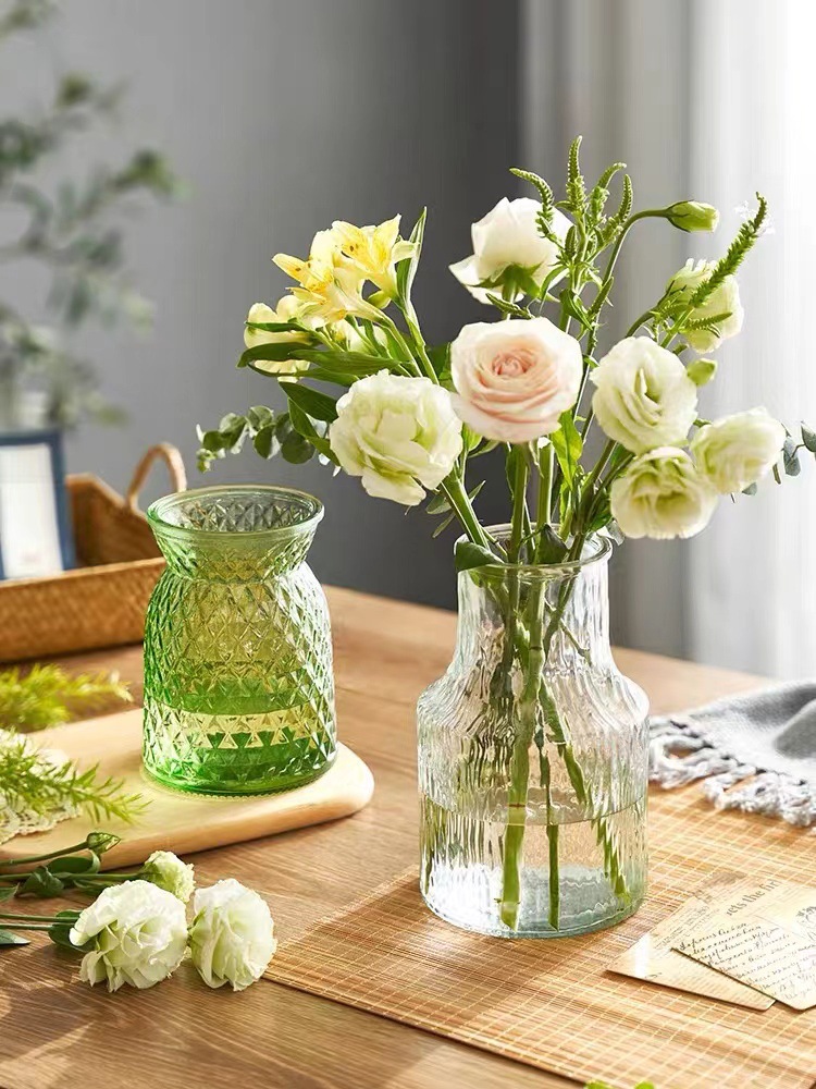 复古花瓶批发简约透明客厅餐桌水养绿植鲜花插花装饰道具摆件