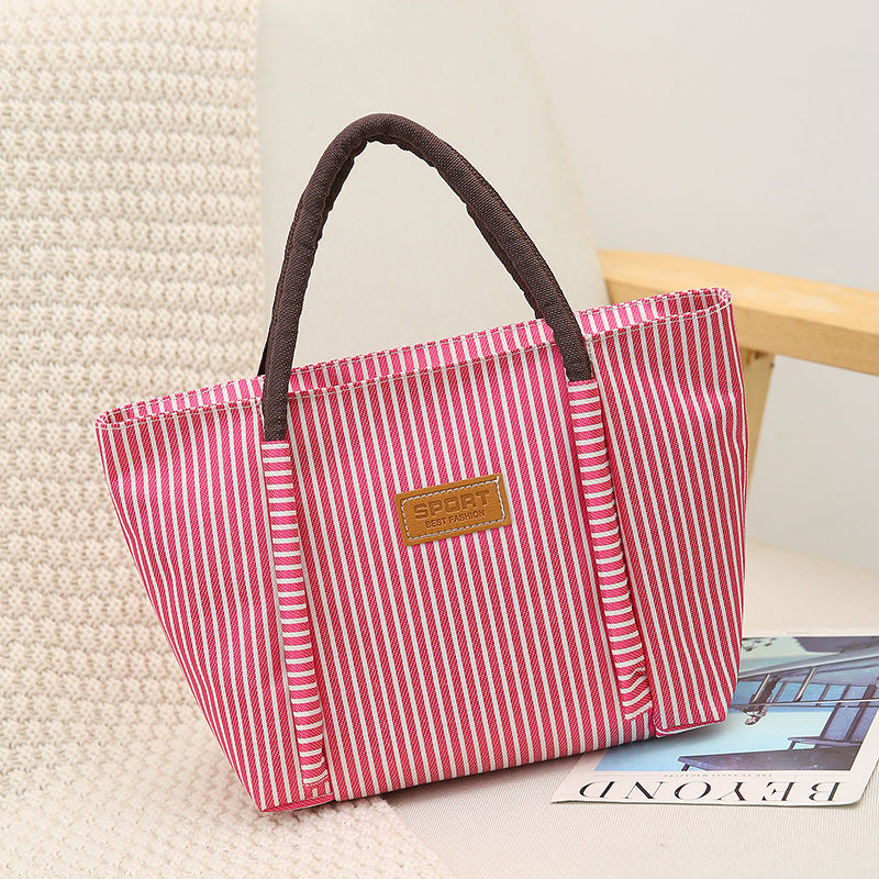 手提包女加厚帆布防水布包饭盒袋便当包女士手提袋妈咪包小布包包