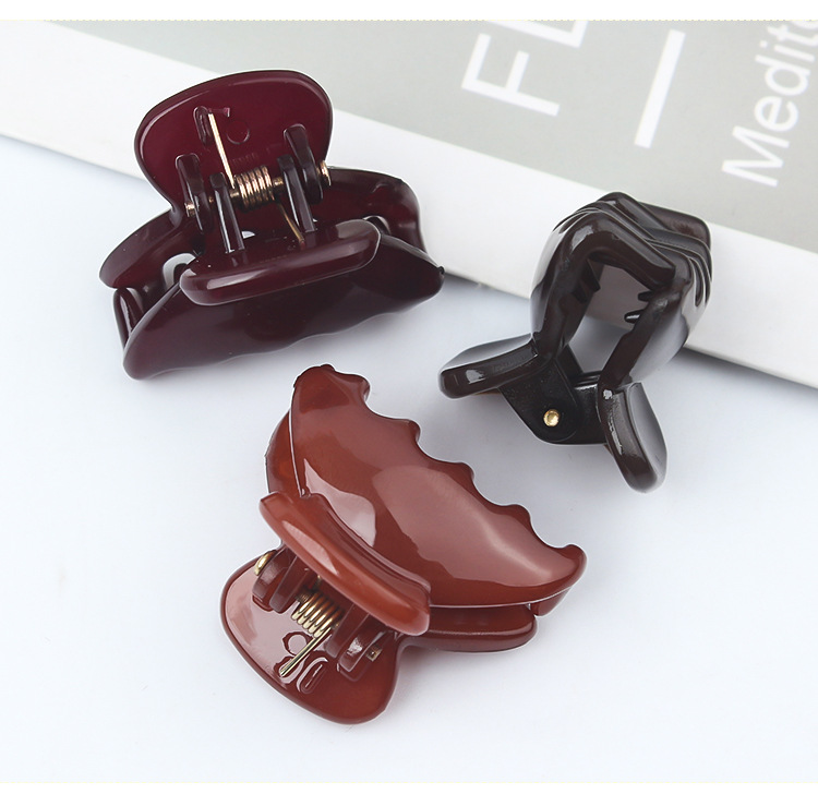 韩版小号半圆形纯色抓夹少女甜美百搭小发抓刘海夹顶