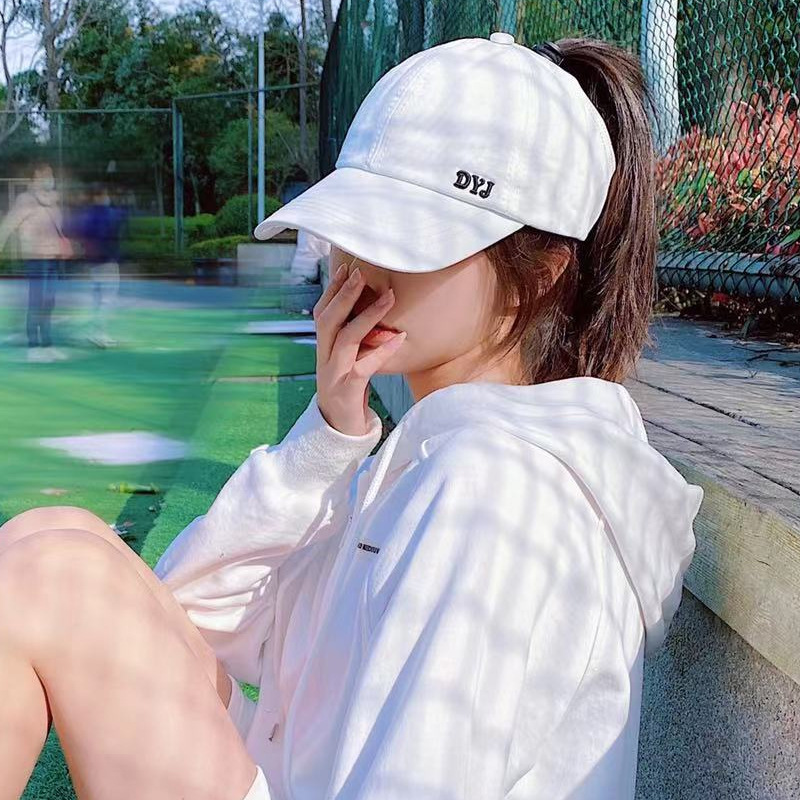 Hat Female Summer Baseball Cap Outdoor Leisure Sports Running Sun Protective Sun-Proof Air Top High Ponytail Peaked Cap