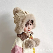 可爱韩版加绒加厚男女宝宝凹造型帽子秋冬季防风护耳冰雪保暖超萌