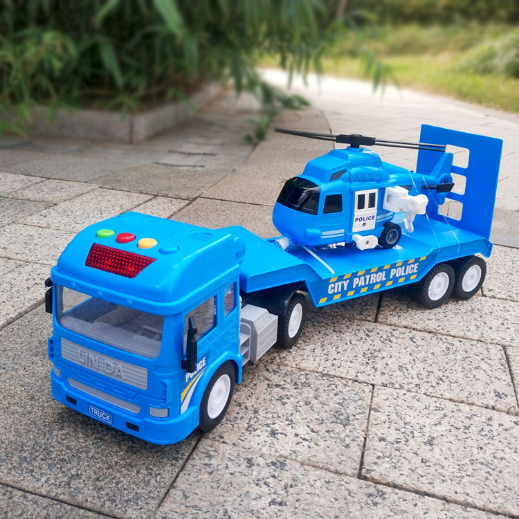 林达平板运输车直升机8030-50会讲故事的托板车救援车男孩小汽车