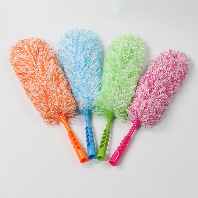 2022 New Retractable Multifunctional Five-Ring Handle Fiber Dust Brush Ceiling Cleaning Dust Cleaning Feather Duster