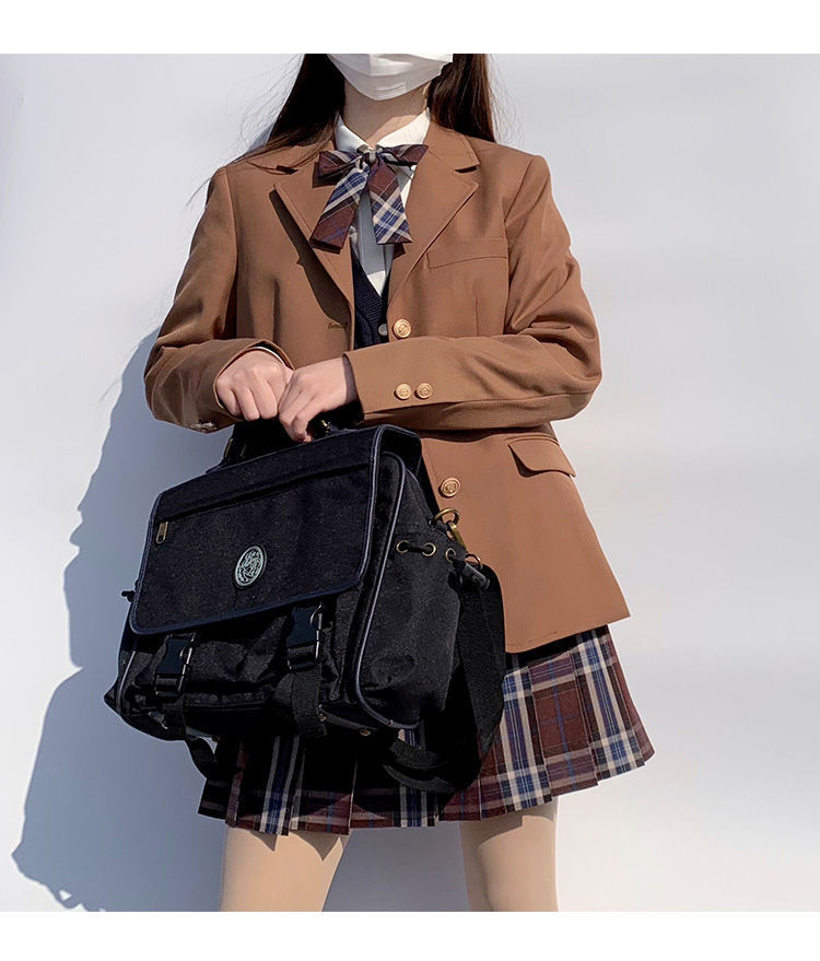 日系基础款jk制服西装三粒扣茶色西服女学生棕色班服校服上衣外套