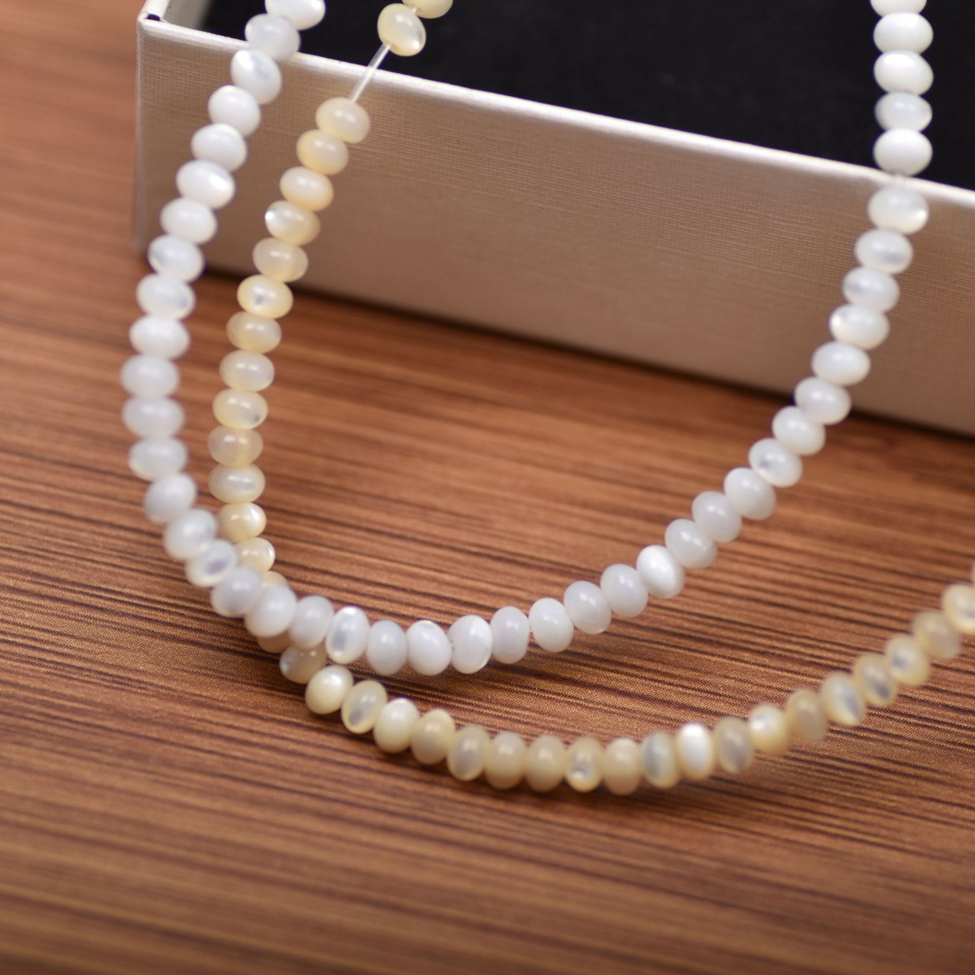 天然贝壳马蹄螺算盘珠约4mmdiy饰品配件直边隔珠隔片深海贝壳珍珠