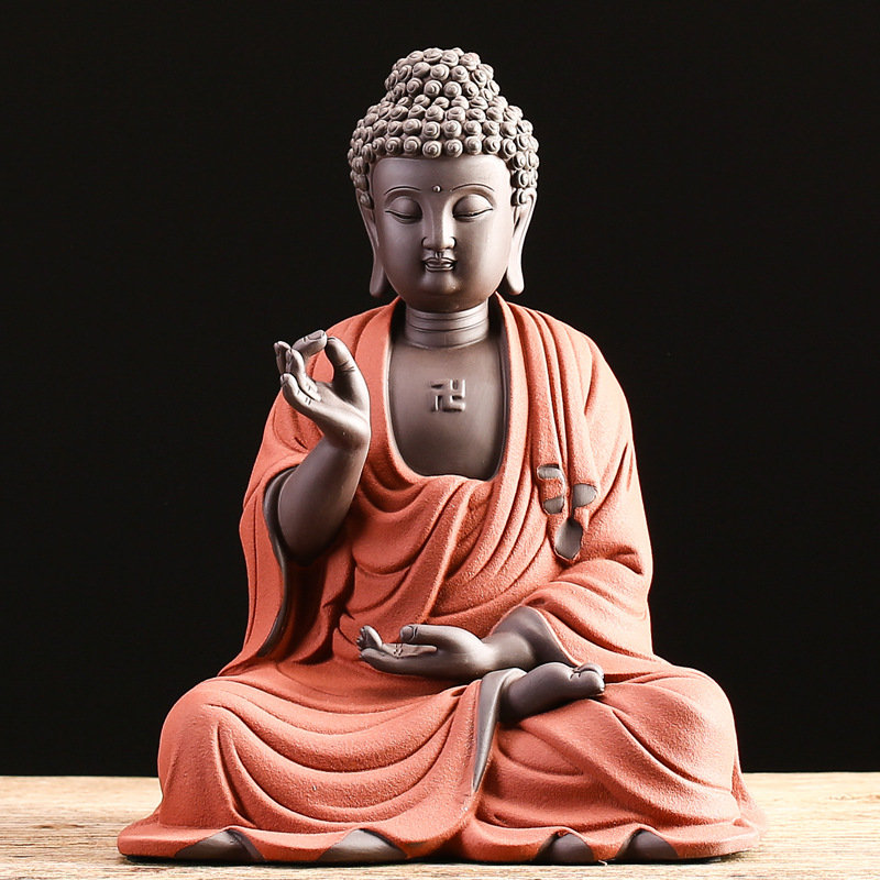 陶瓷如来佛祖释迦摩尼佛像摆件家居玄关装饰供奉摆件跨境批发