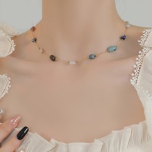 欧美新款时尚小众设计个性简约天然丝手工串珠项链手链套装饰品女