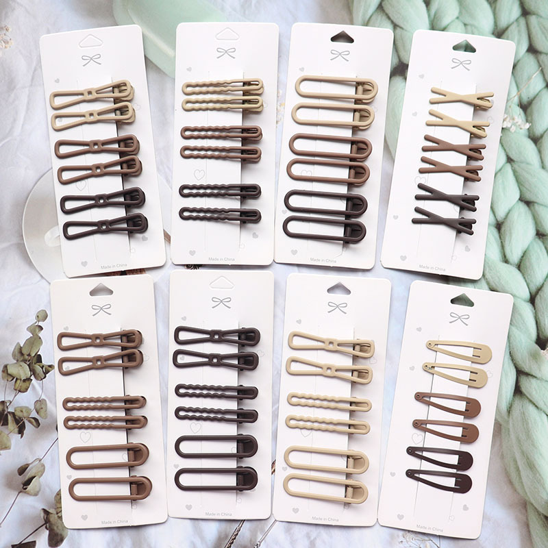 Coffee Color Series Barrettes Girl Side Clip Duckbill Clip Internet Celebrity Clip Cute Small Hairclip Bang Clip Hair Clip Headdress