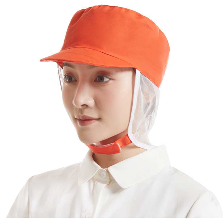食品厂工作帽车间劳保防尘帽食品帽子卫生透气白色网帽女工人工帽