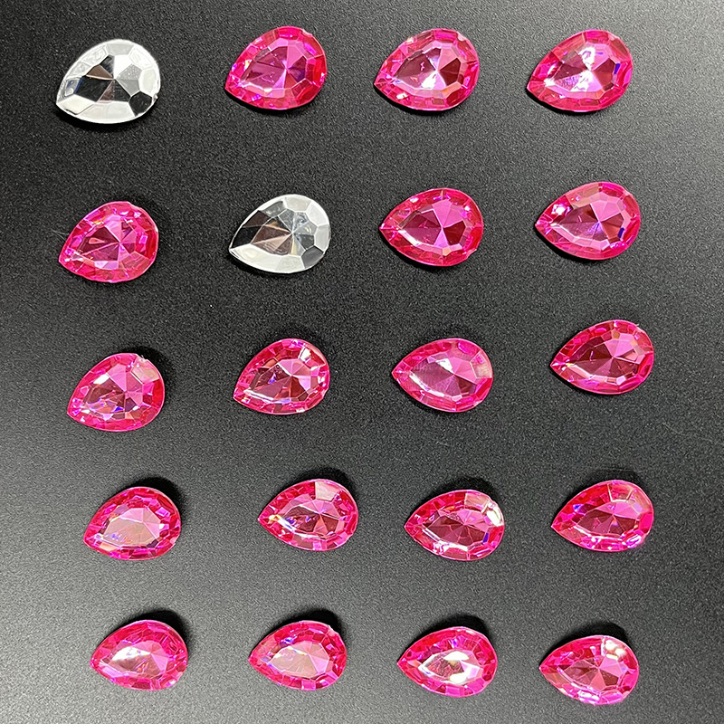 Cross-Border Crystal-like Glass Pointed Bottom Drop-Shaped Diamond in Stock Wholesale Non-Porous More Sizes Special-Shaped Acrylic Diamond