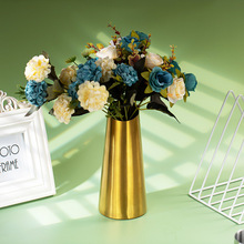不锈钢小花瓶金色摆件客厅干花插花器金属创意简约餐桌轻奢装饰品