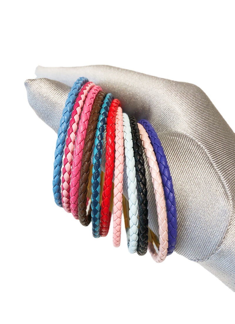 真皮编织红色成品皮绳转运珠3d员工福利双粉色成品皮绳手链镀色