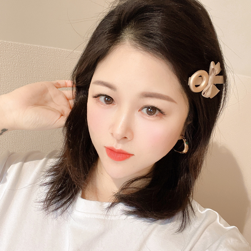 韩国简约复古棒棒糖边夹发卡短发鸭嘴夹发夹女蝴蝶结扎头发橡皮筋