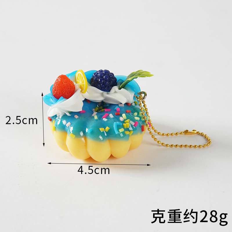 Emulational Fruit Donut Pendant Girl Heart Simulation Strawberry Cake Donut Large Size Candy Toy Schoolbag Pendant