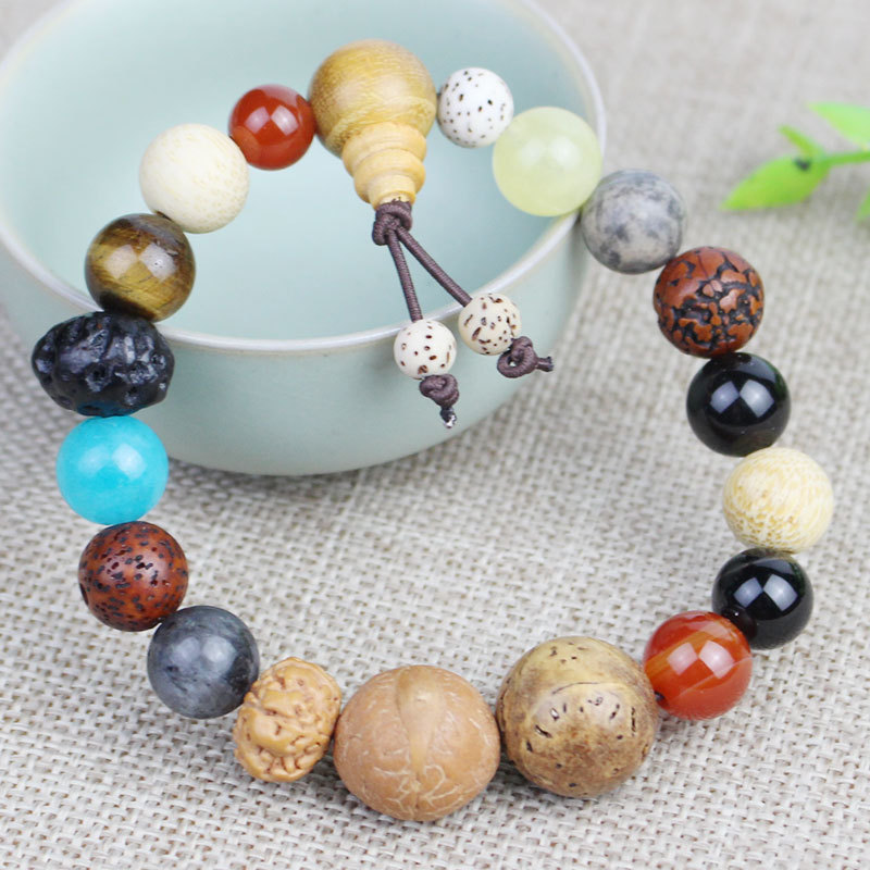 18-Seed Bracelet Hangzhou Lingyin Same Style Duobao Bodhi Rosary Beads Bracelets for Men and Women/Couple Ornament Eighteen Prayer Beads