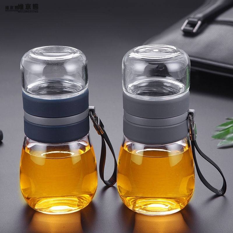 茶水分离泡茶杯玻璃杯男女士随行杯网红抖音同款便携防摔过滤茶杯