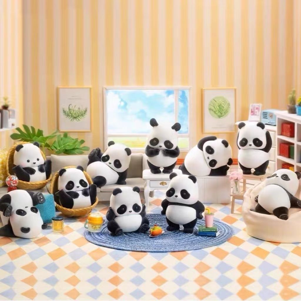 熊猫滚滚盲盒panda roll日常系列可爱胖嘟嘟熊猫公仔盲盒手办礼物