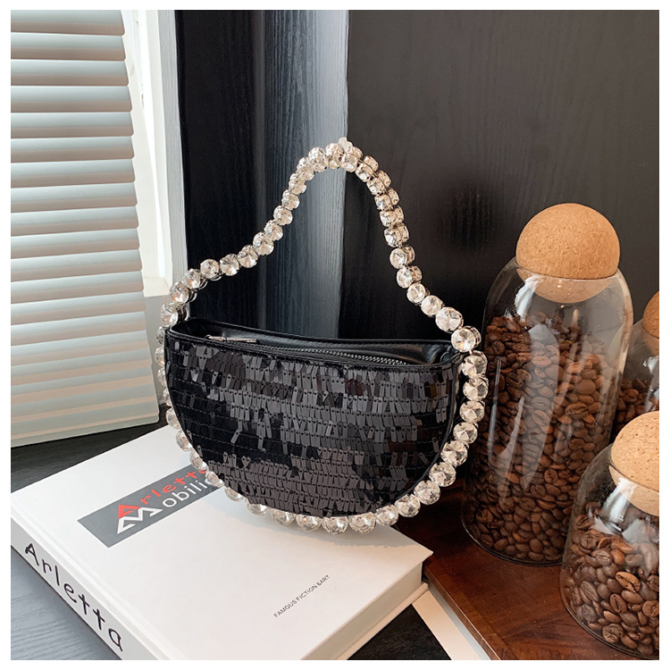 Trendy Women's Bags Women's Bag Export Sequined Diamonds Portable Shiny Crystal High-Grade Exquisite Show Dinner Bag