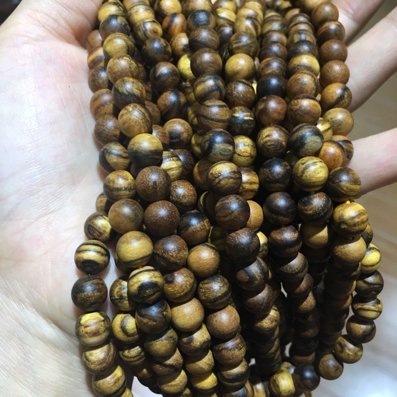 厂家批发 印尼花奇楠沉香手串手链虎皮纹108颗佛珠手链念珠男女款