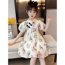 女童中国风连衣裙夏装2024新款儿童时髦洋气旗袍公主裙夏季裙包邮