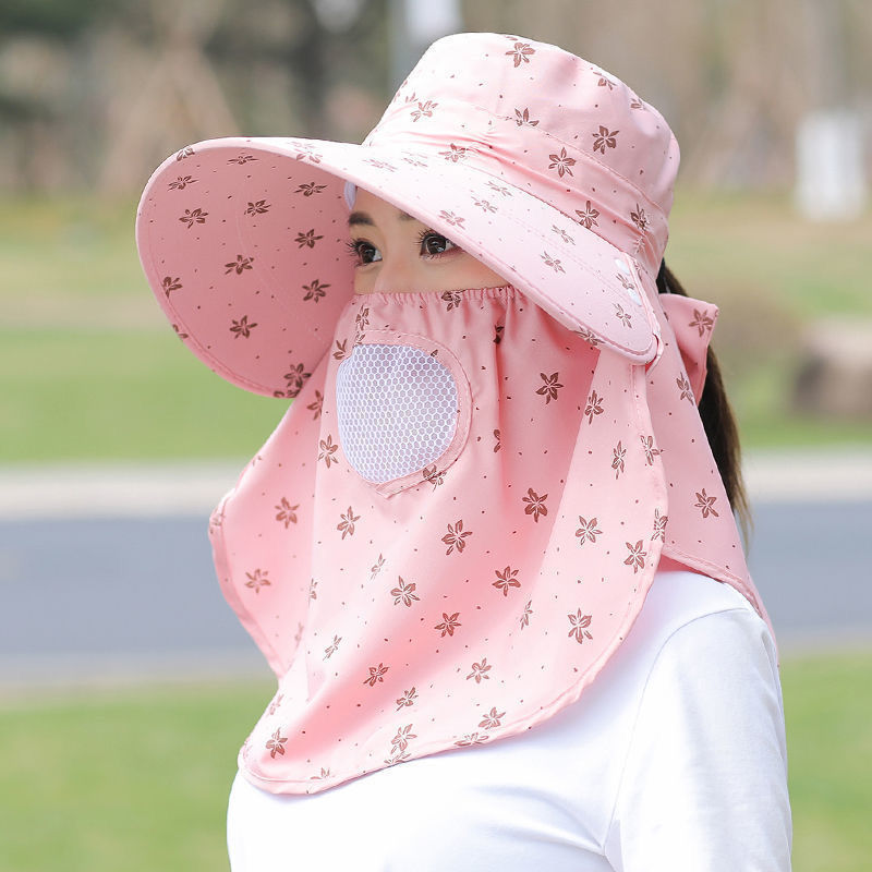 Hat Female Summer Sun Hat Outdoor Tea Picking Hat Sun Hat Big Brim Cycling Cover Face Uv Protection Sun Hat