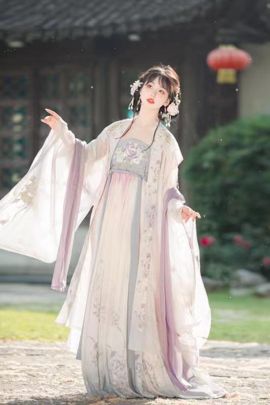 新折纸海棠原创唐制汉服女诃子裙仙气飘逸古风夏款中国风古装全套