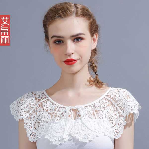 衬衫领假领子女百搭假领假衣领小假领装饰女式衣领新款花边小披肩