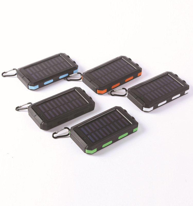 Amazon Cross-Border Solar Double Headlight Power Bank 20000mah Mobile Power Portable Waterproof Source Factory