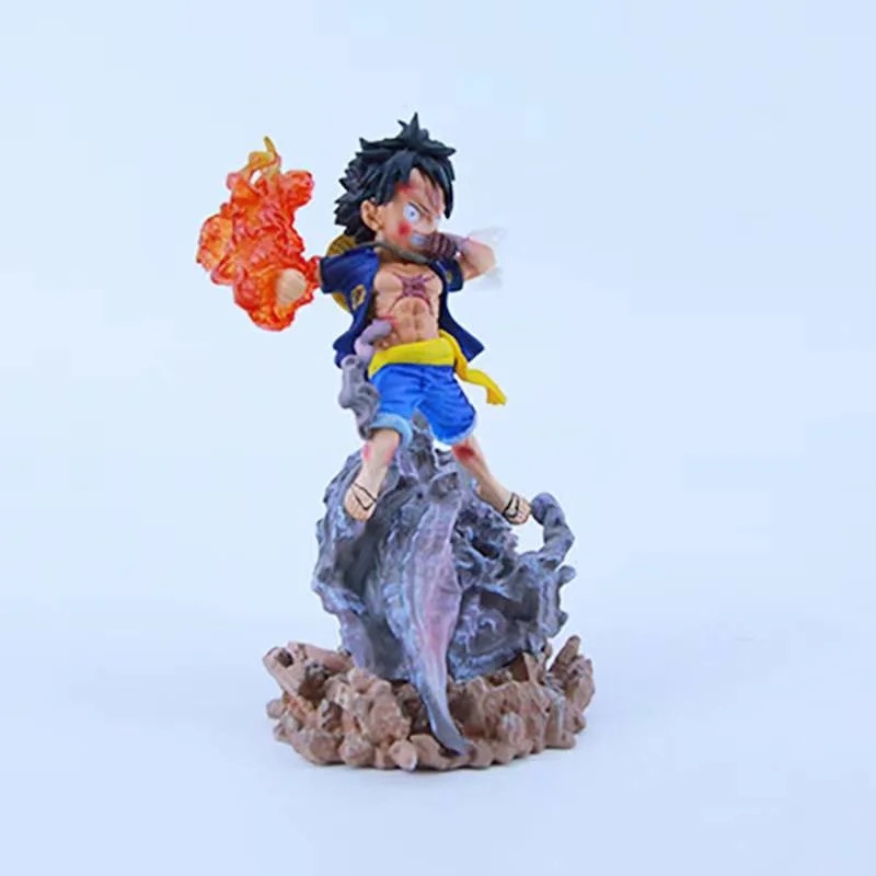 海贼王 q版 二档路飞 火拳路飞 战斗场景手办 盒装模型雕像摆件