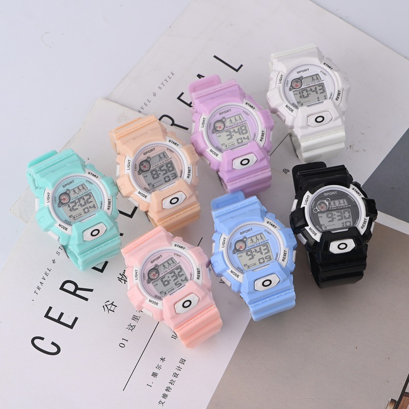 Wholesale Led Sport Watch Cross-Border New Student Children's Electronic Watch Cute Multi-Color Watch Waterproof Shockproof Generation