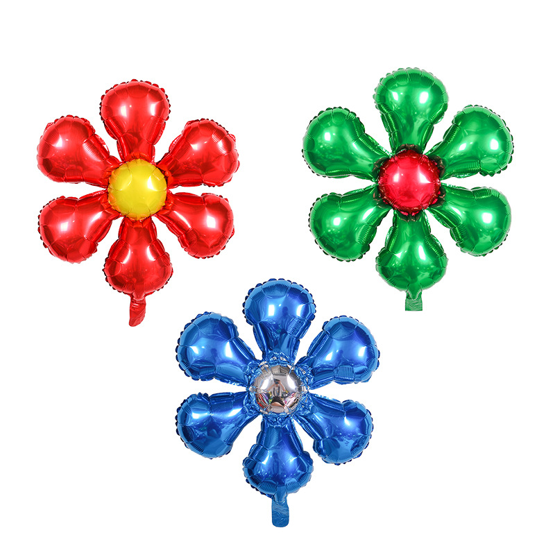 22寸六瓣花朵铝膜气球 儿童节日派对庆典开业活动造型装饰六叶草