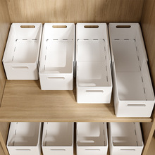 网红橱柜收纳盒可伸缩抽屉式桌面零食杂物厨房整理盒直角深柜储物