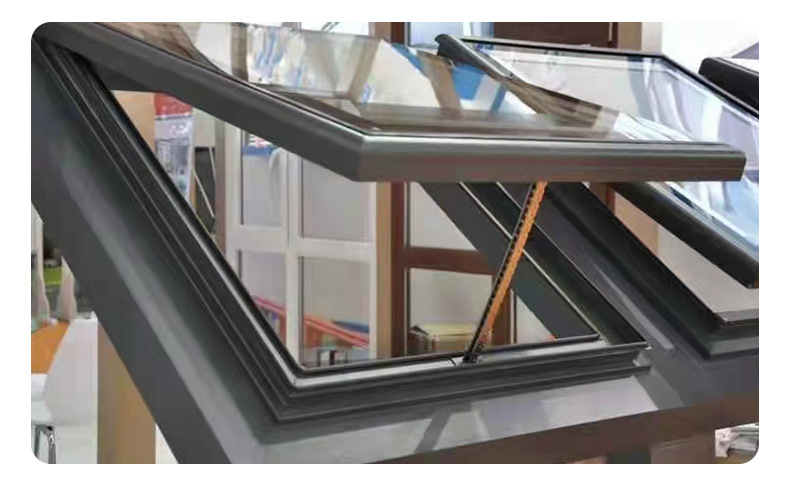 铝合金天窗 液压开合玻璃屋阳光房屋顶天窗 斜面电动采光排烟天窗