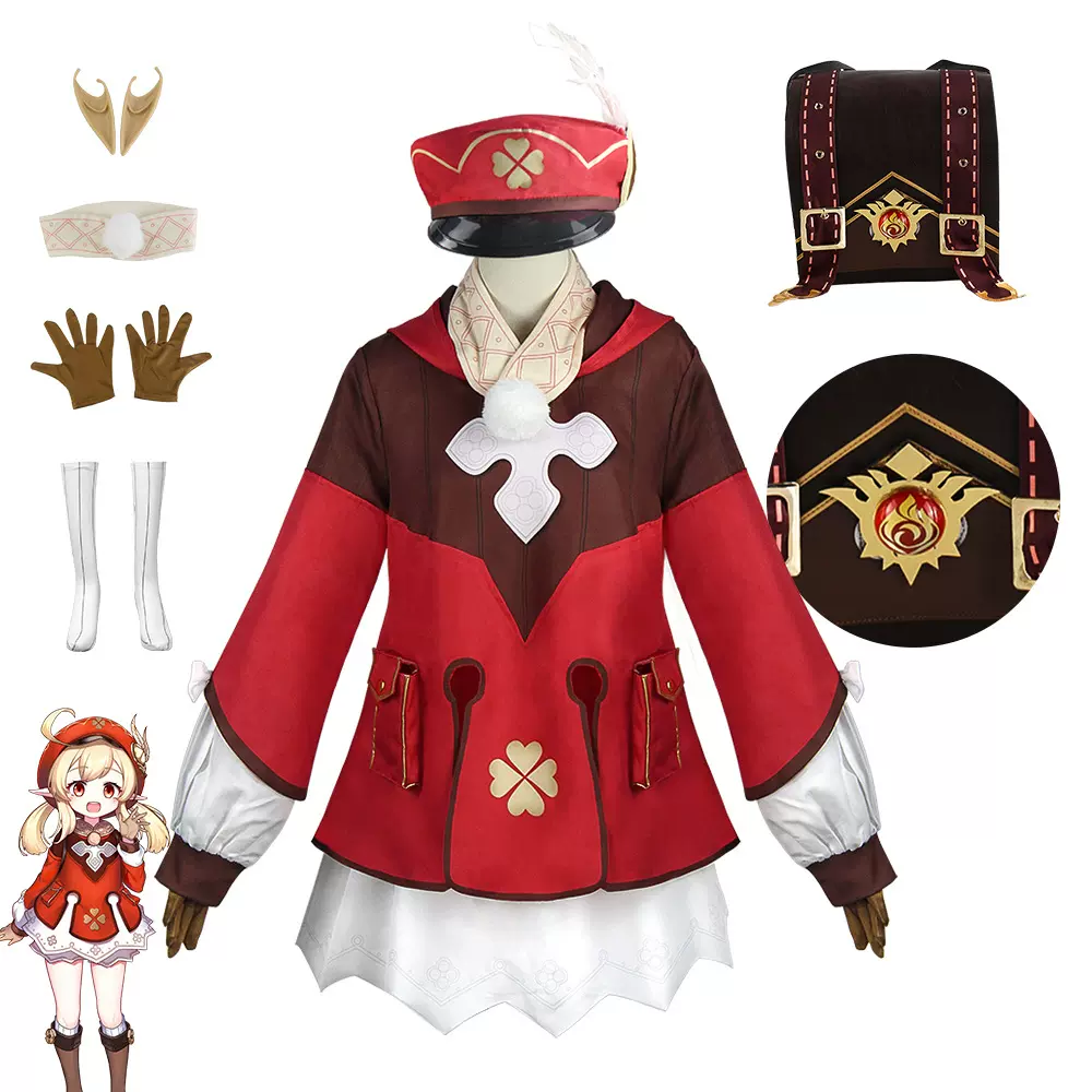 原神可莉cos服 Genshin萝莉cosplay动漫角色扮演服装万圣节表演服