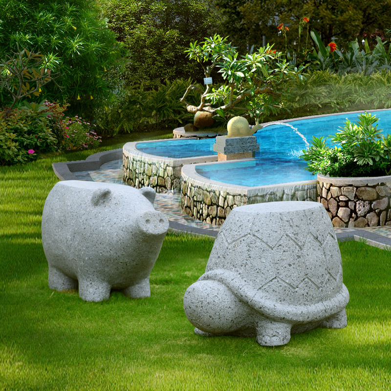 户外园林凳子玻璃钢仿石动物雕塑花园摆件装饰小品别墅庭院景观椅