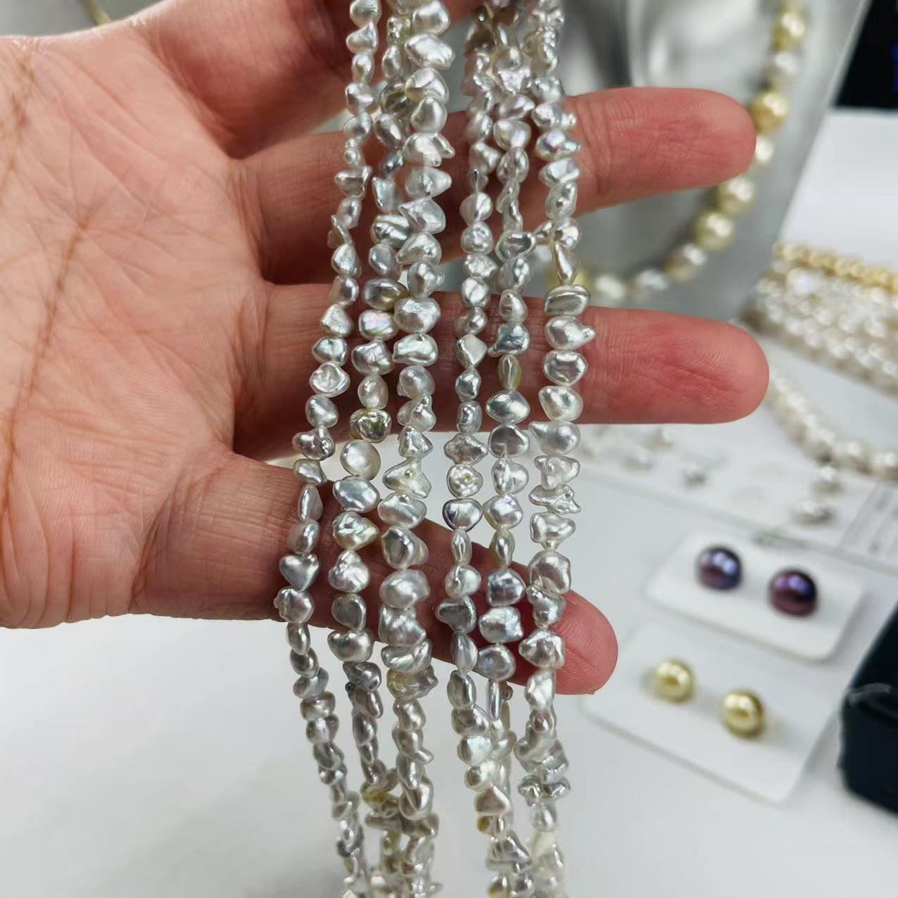 11/29【直播产品】海水珍珠野生keshi南洋澳白珍珠项链半成品