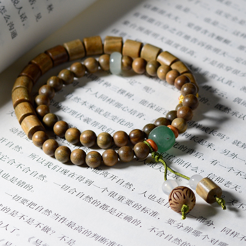 批发阿根廷绿檀diy双圈莲花莲蓬手链木质精品檀香木念珠礼品手串