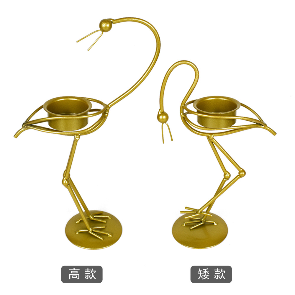 Modern Fashion Creative Crane Craft Candlestick Set Western Restaurant Hotel Decoration Festival Gift