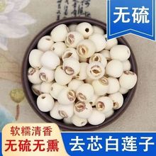 精选大个莲子500g去芯白莲子新货磨皮湘莲无芯红莲子建莲干货连子