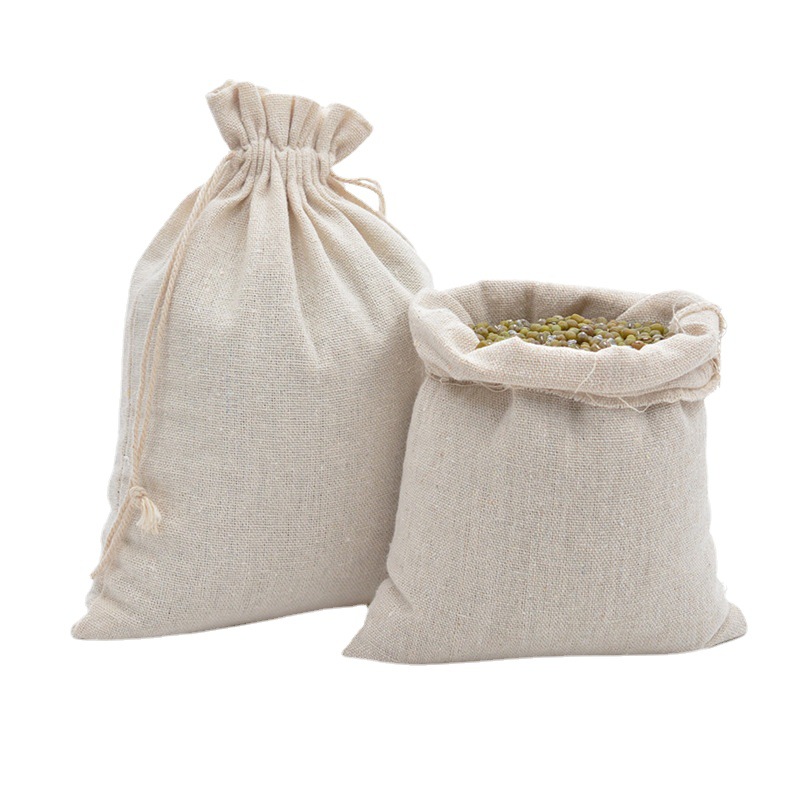 现货全棉抽绳束口五谷杂粮袋广告礼品首饰棉布袋米袋可印logo1824