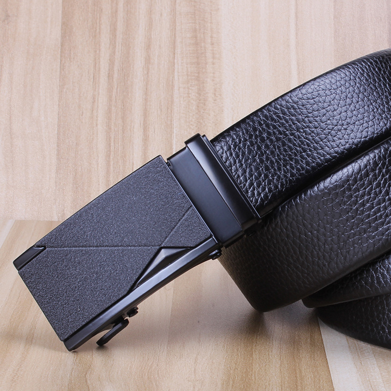 Factory Pure Cowhide Business Men's Belt Men's Automatic Buckle Boys Pant Belt Leather Belt Men's Wholesale Waist Seal