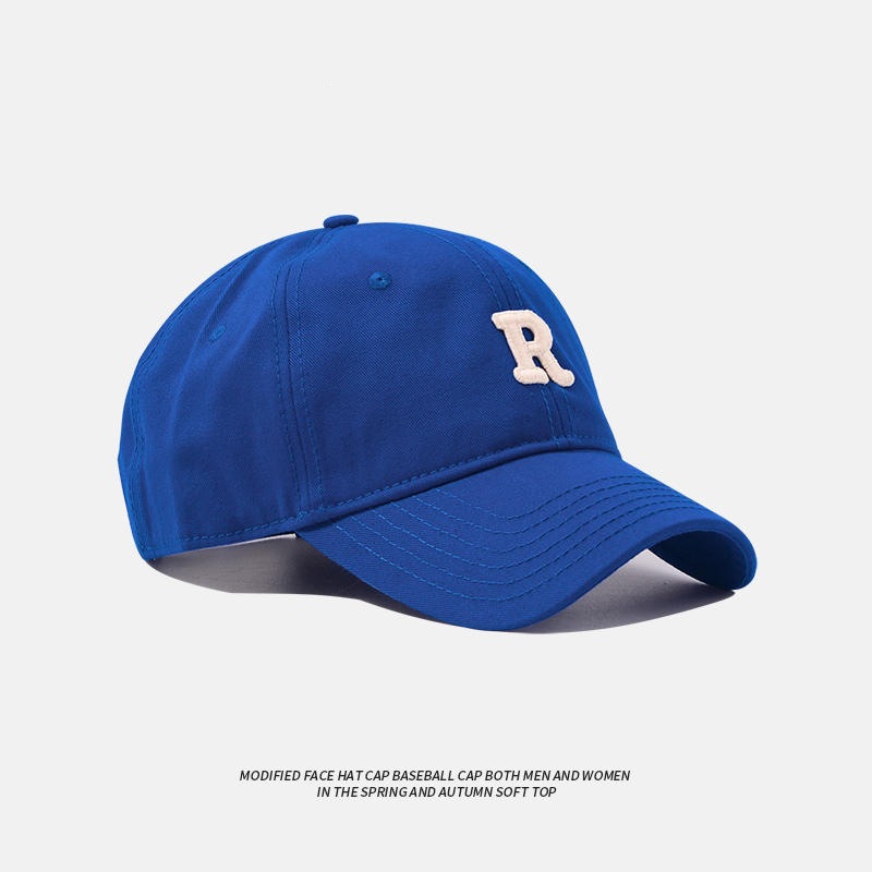 R Letter Baseball Cap Female Japanese Style All-Matching Slimming Big Head Circumference Korean Peaked Cap Male Sports Sun Protection Sun Hat