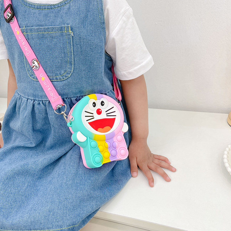 Net Red Sun Silicone Bag Doraemon Silicone Bag Coin Purse Children Press Shoulder Messenger Bag