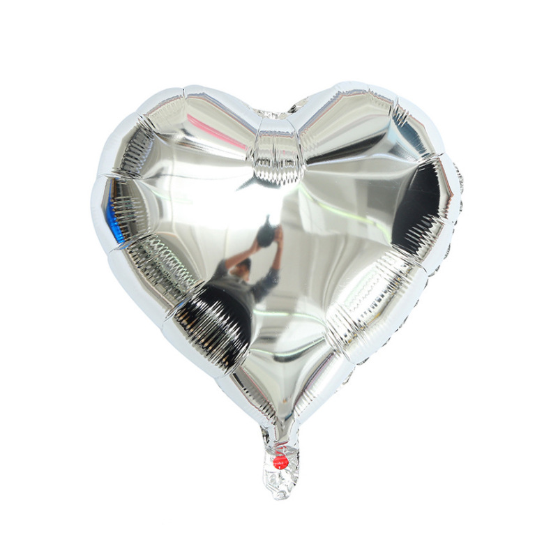 18-Inch Monochrome Aluminum Film Heart-Shaped Balloon Wedding Party Love Balloon Supplies Wholesale Aluminum Film Balloon Aluminum Foil