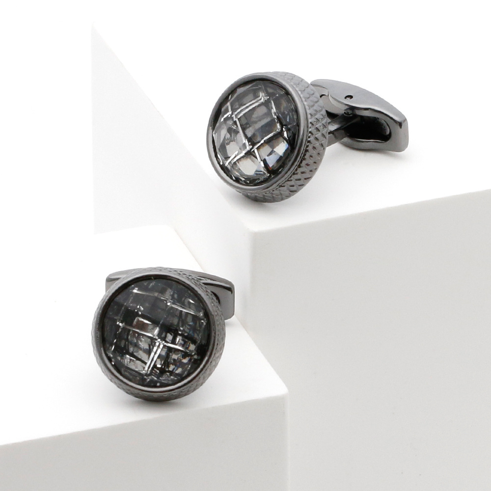 男士袖扣 2022新款法式枪灰色圆形袖钉纽扣 xk22s064-阿里巴巴