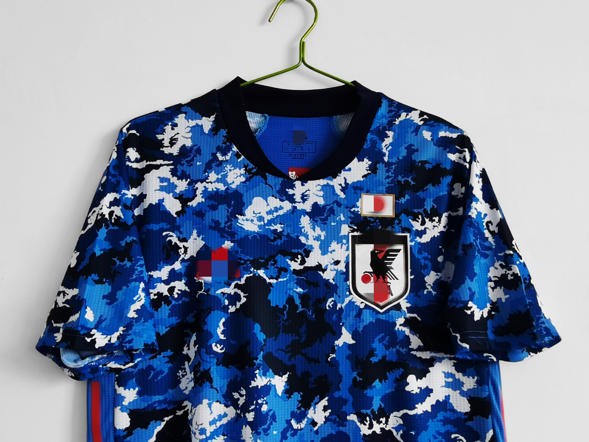 2020赛季日本主场球员版足球服迷彩蓝短袖球衣泰版训练服上衣夏季