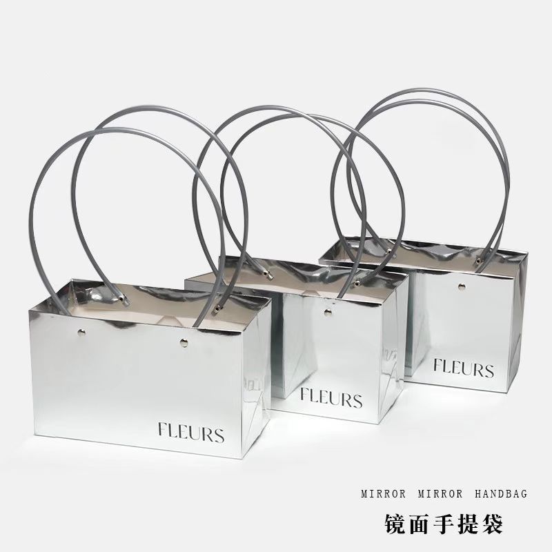 Jixuan Teacher's Day New Floral Handbag Mirror Advanced Hand Bag Qixi Gift Bouquet Packaging Handbag