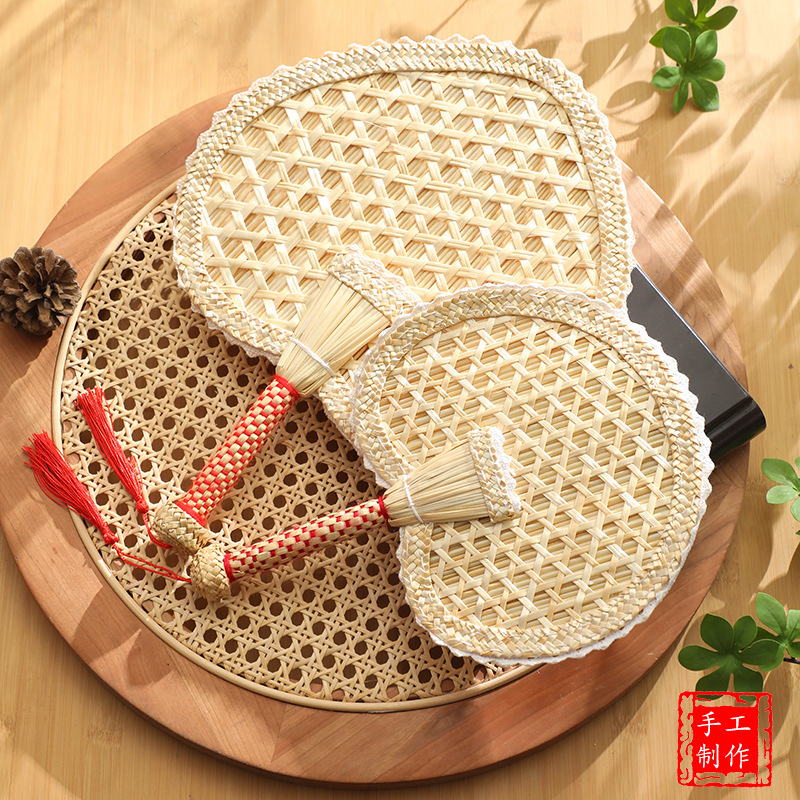 手编蒲扇老式夏季手工编织大扇子古风儿童宝宝老人夏天麦秆芭蕉扇